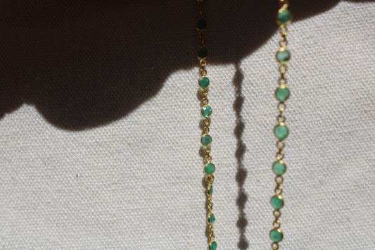 18k Yellow Gold Emerald Necklace