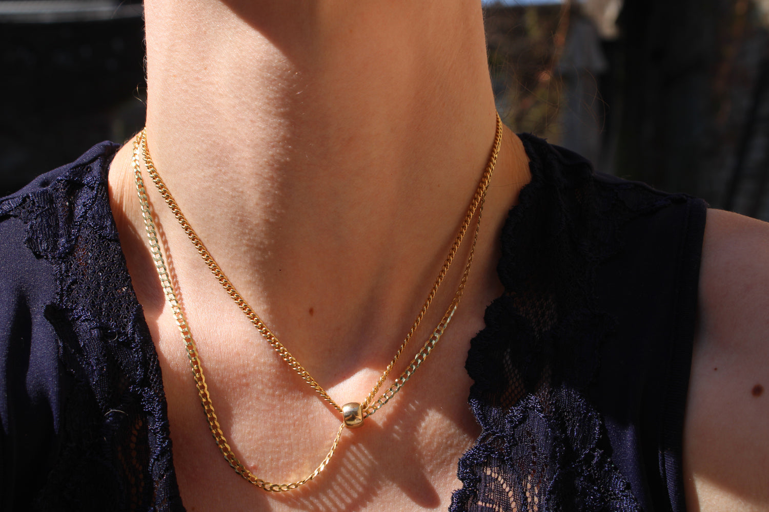 I want you to find the perfect gold necklace. I offer a large selection of solid gold chains; both new and vintage gold.