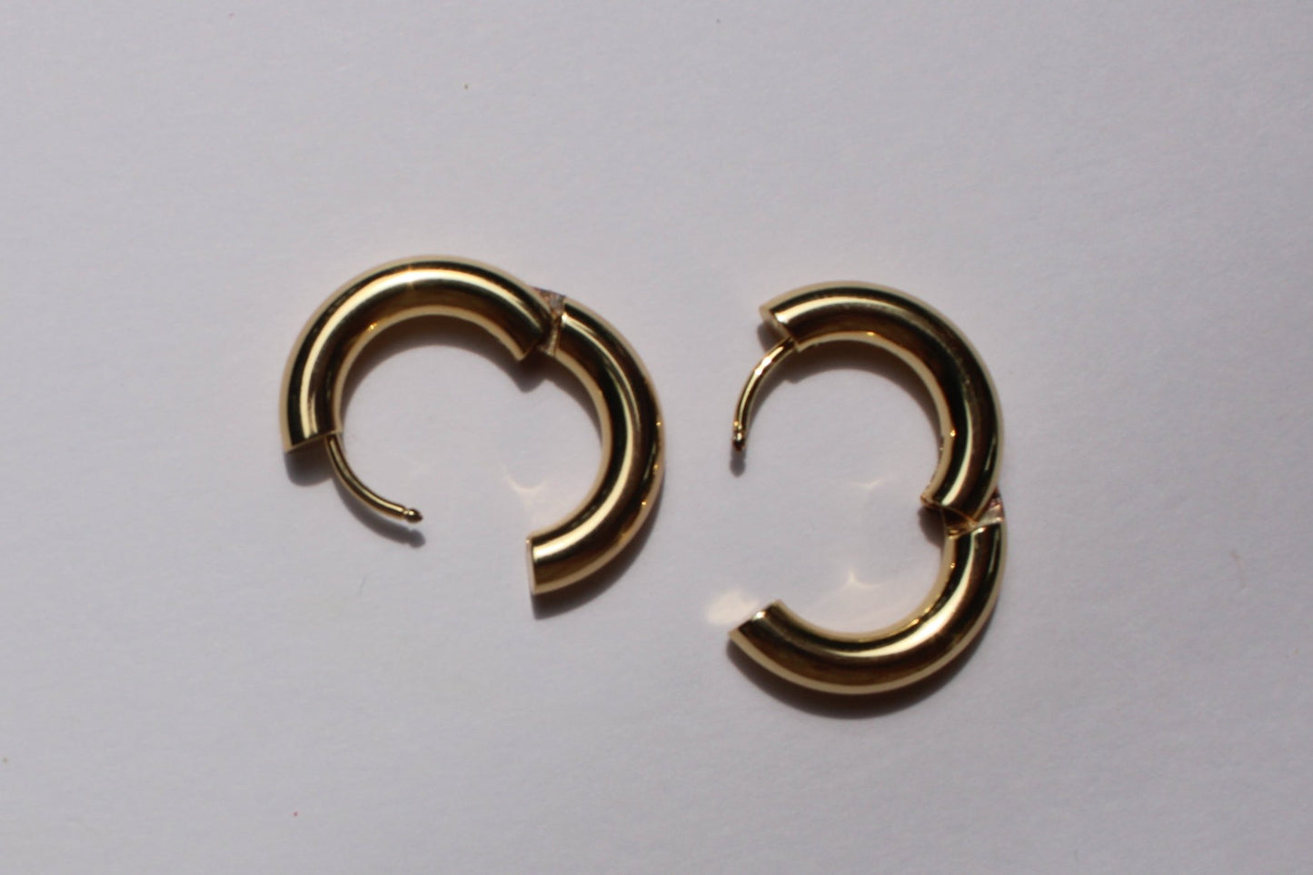 Everyday Big Huggie Hoops Crafted from Gold Plated Stainless Steel (set)