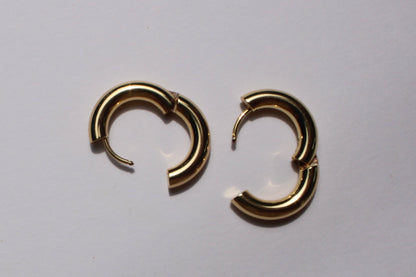 Everyday Big Huggie Hoops Crafted from Gold Plated Stainless Steel (set)