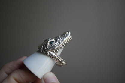 Handcarved Crocodile Ring