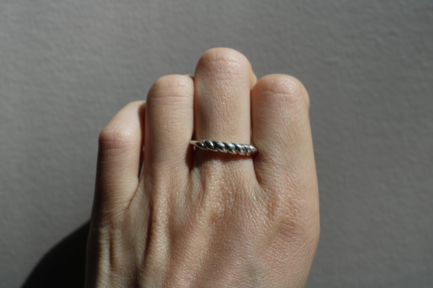 Everyday Solid Sterling Silver Croissant Stacking Ring