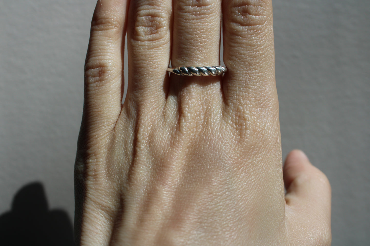 Everyday Solid Sterling Silver Croissant Stacking Ring