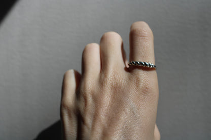 Everyday Solid Sterling Silver Croissant Stacking Ring