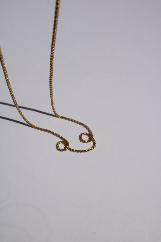 1.8mm Solid Gold Rounded Slinky Box Chain Necklace