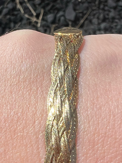 Solid Vintage Italian Gold Herringbone Bracelet dunia simunovic jewelry